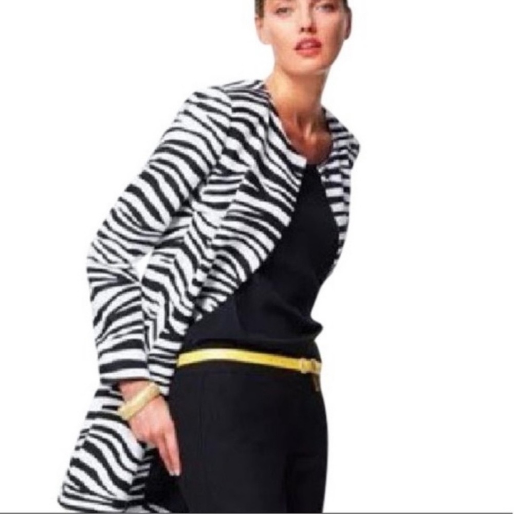 Talbots Black and White Zebra Print Blazer